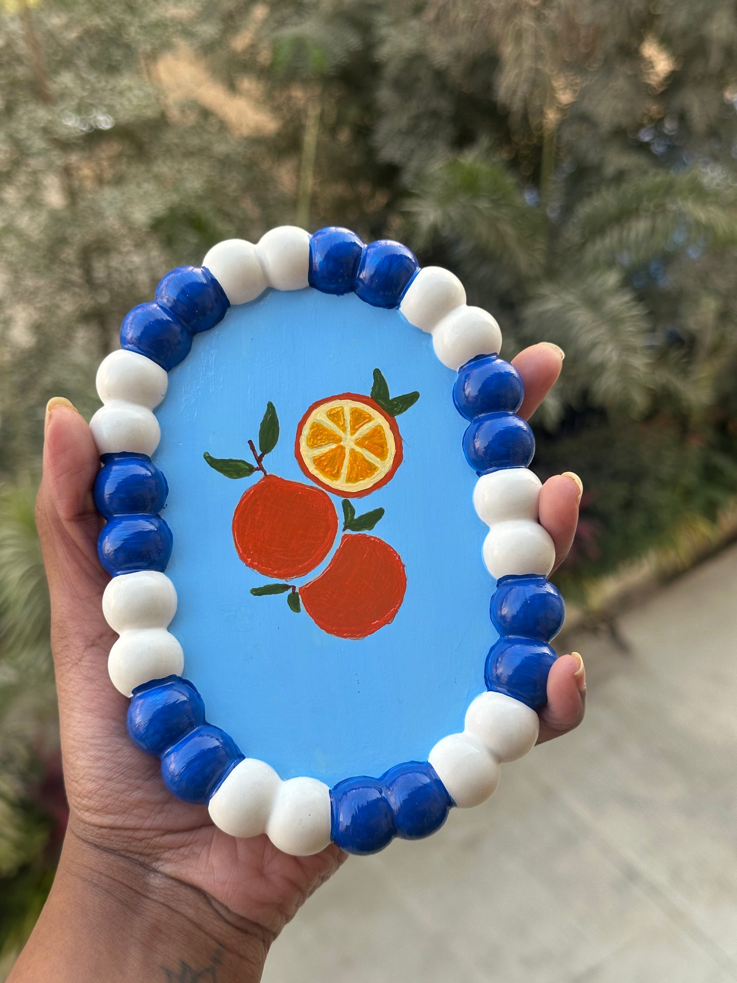 Orange Pool Oval Bubble Tray