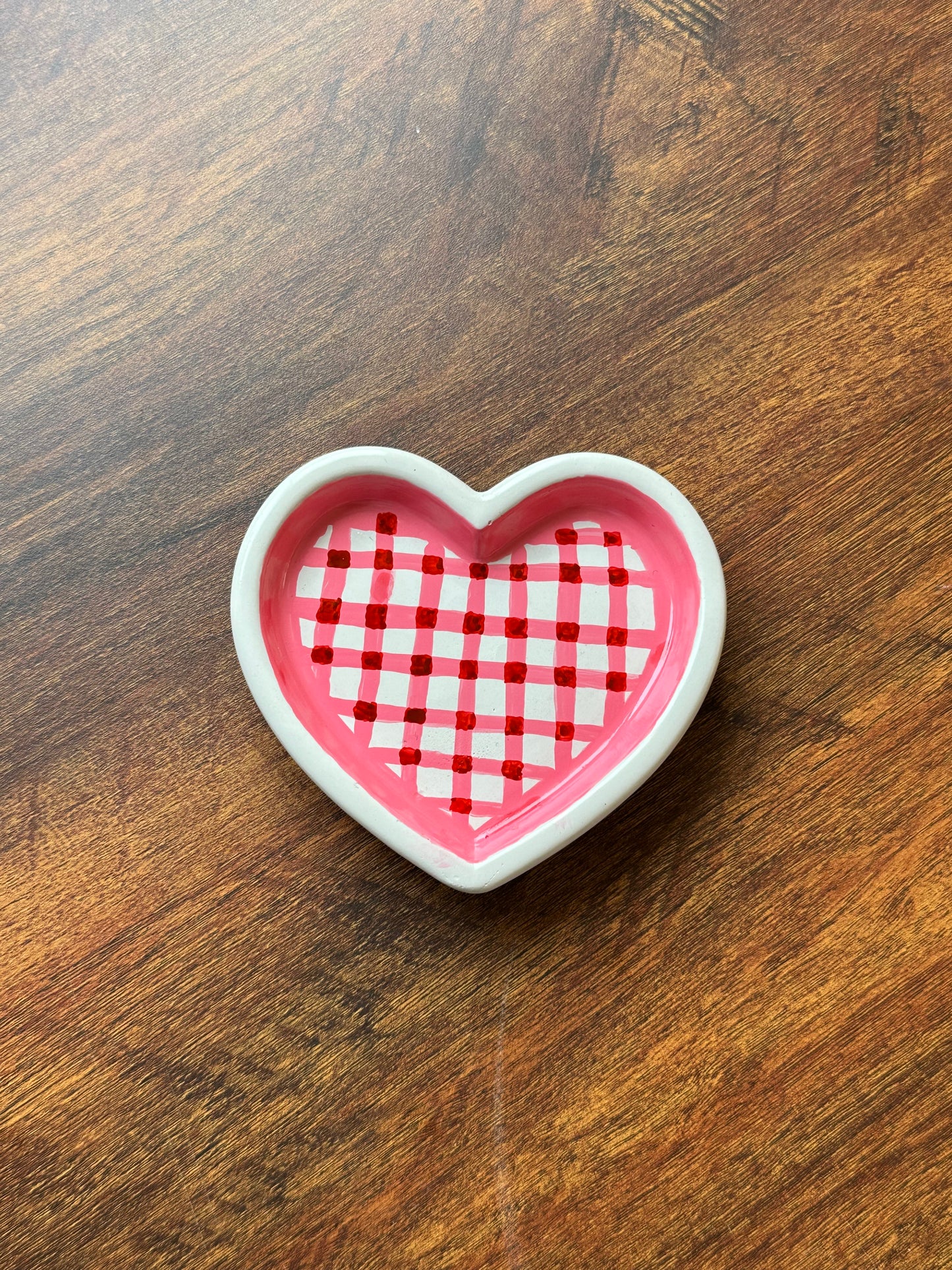 Checkered Heart Trinket Tray