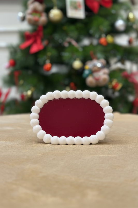 Oval Bubble Tray Red and white