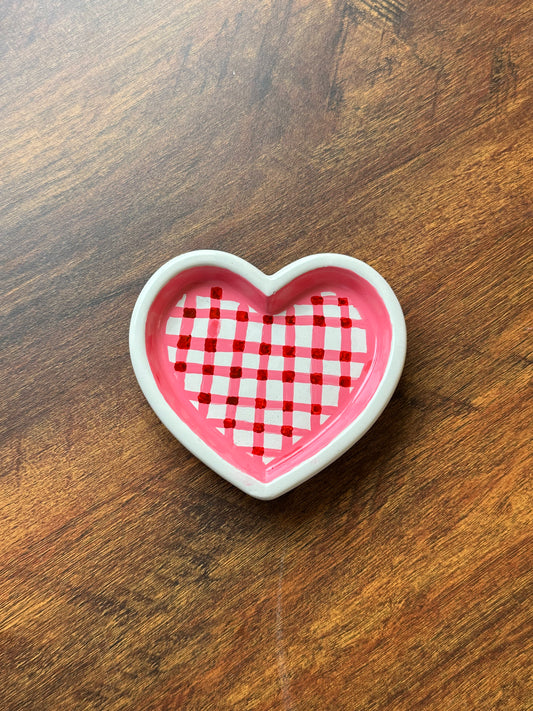 Checkered Heart Trinket Tray