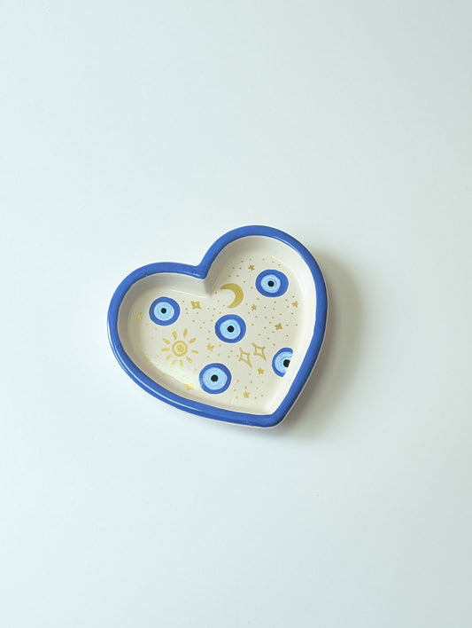 Evil Eye Heart Trinket Tray